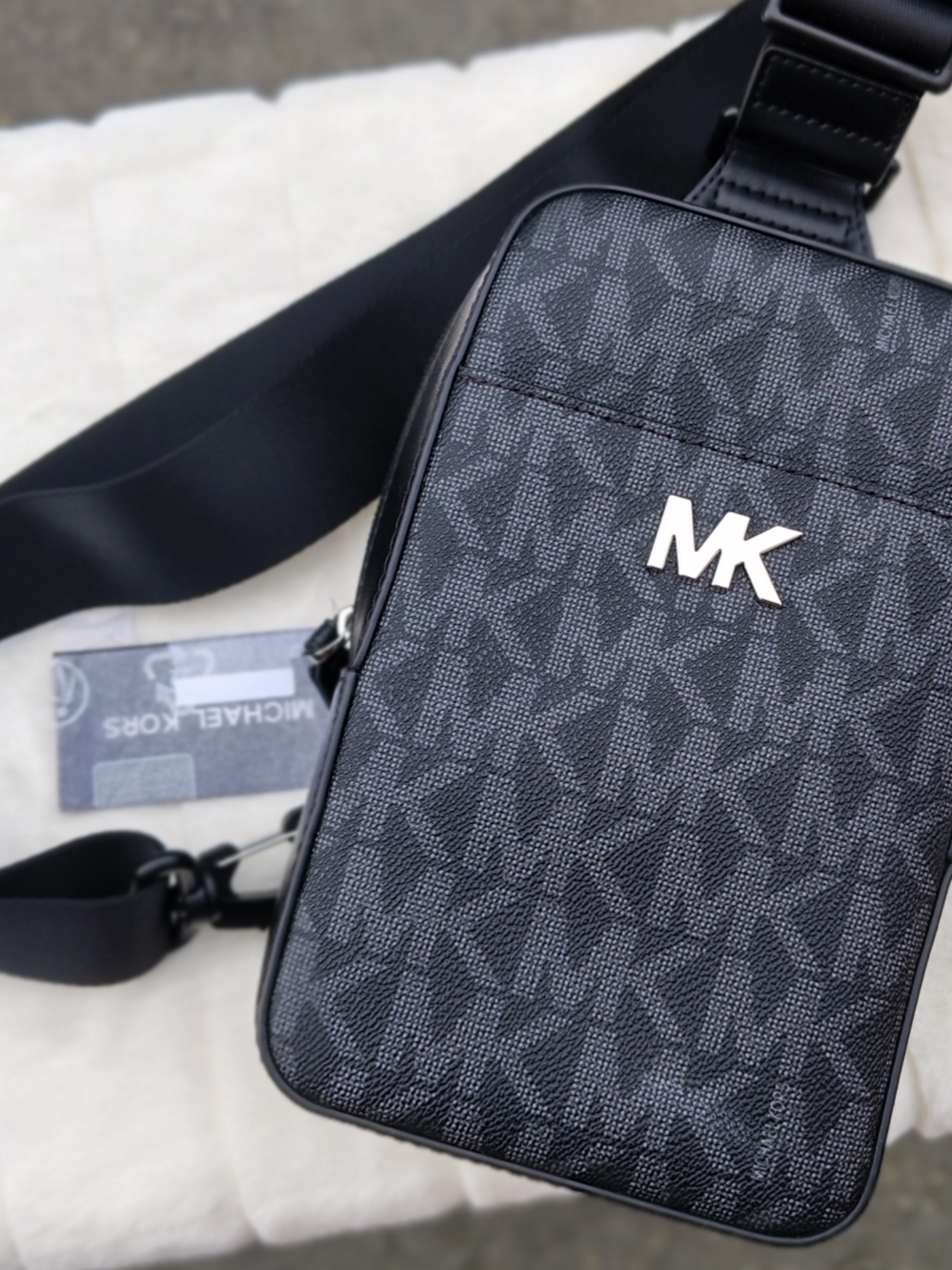 Michael Kors Black MK Signature Crossbody Bag